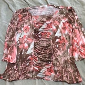 Pink and brown dress shirt